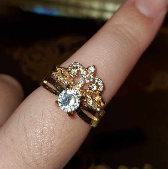 👸🏼👑Princess tiara gold ring set - Picture 5 of 8